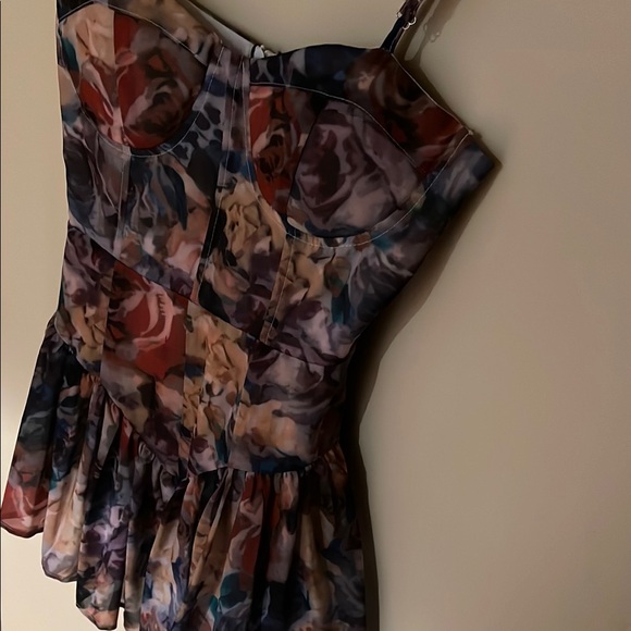 Floral Patterned dropwaist Mini Dress - Picture 8 of 8